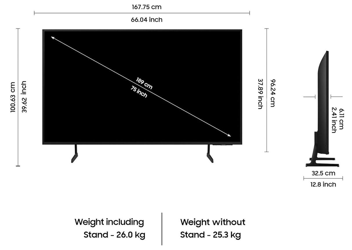 SAMSUNG DU7700 Series 189 cm (75 inch) 4K Ultra HD LED Tizen TV with Crystal Processor 4K4