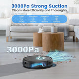 AIRROBO Robot Vacuum and Mop, 3000Pa Strong Suction Power Vacuum Mop Robot, Wi-Fi/App/Alexa, Self-Charging Robotic Vacuum for Hard Floor, Pet Hair and Low-Piled Carpet, Slim Design, Quiet,P30- OPEN BOX
