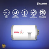 Racold CDR DLX Plus 25L Horizontal Energy Efficient Storage Water Heater(Geyser) with Free Standard Installation & Pipes|Temperature Display & Knob|Fits Under False Ceilings|Titanium Enameled Coating - OPEN BOX