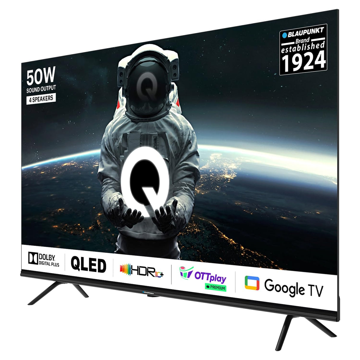 Blaupunkt 108 cm (43 inches) Quantum Dot Series 4K Ultra HD QLED Google TV 43QD7050 (Black)