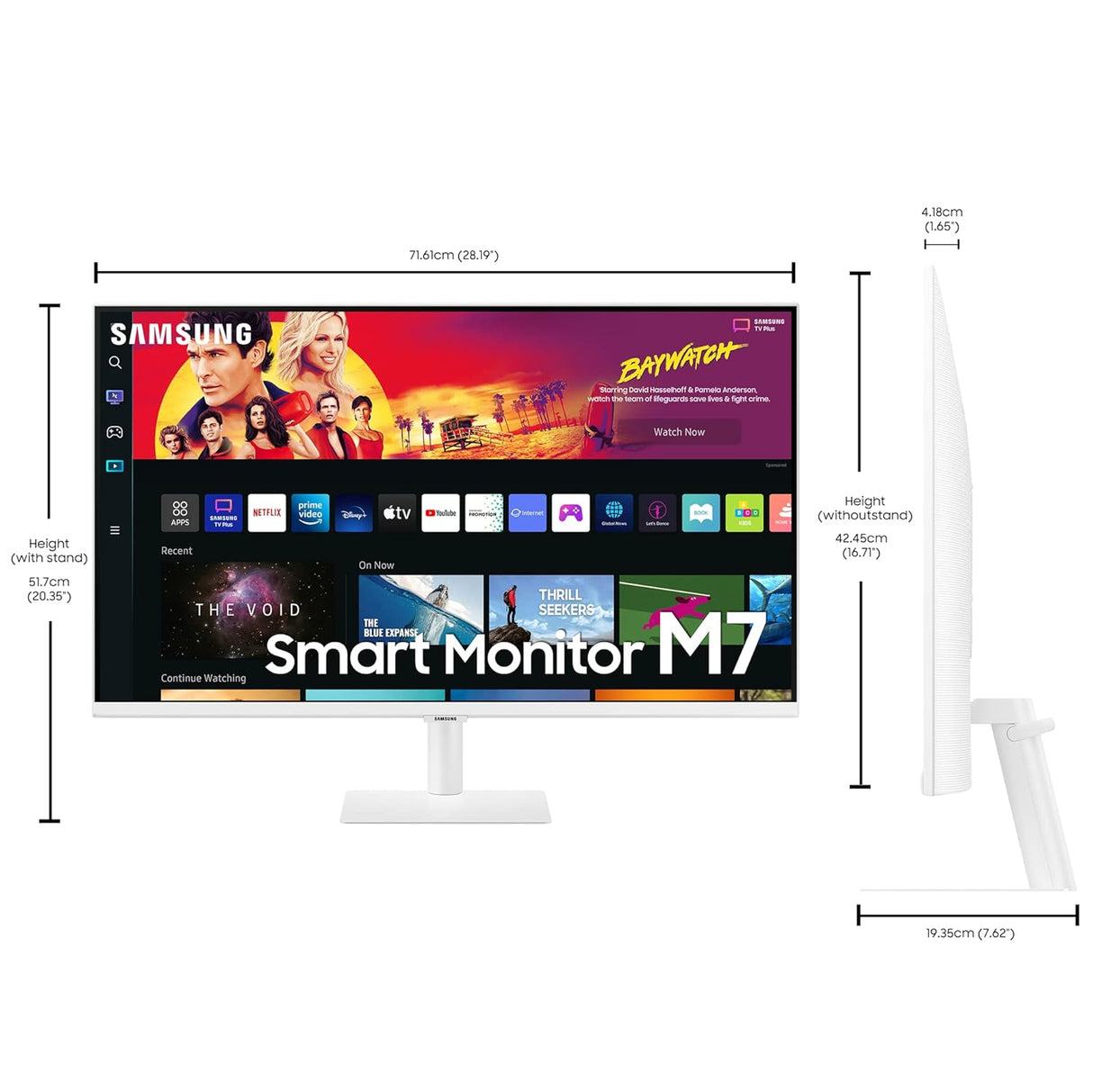 Samsung 32-inch Smart Monitor (LS32BM700UW, Black)