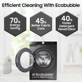 Samsung 8 kg, 5 star, AI Control, AI Eco Bubble, Wi-Fi, Digital Inverter, Motor, Fully-Automatic Front Load Washing Machine (WW80T504DAX1TL, Hygiene Steam, Inox)-OPEN BOX