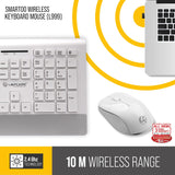 Lapcare Smartoo Wireless Keyboard and Mouse Combo (White)