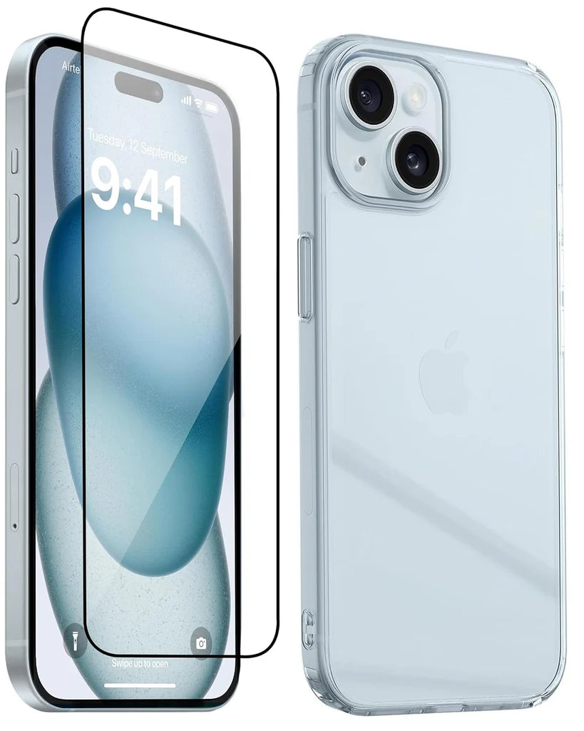 Vaku Luxos 2IN1 Defense Combo Kit for iPhone 15 (Clear)