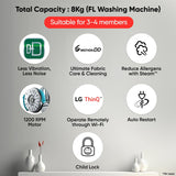 LG 8 Kg, 5 Star, Wi-Fi, Direct Drive Technology, Steam Wash, 6 Motion DD, Fully-Automatic Front Load Washing Machine (FHB1208Z4M, Allergy Care, In-Built Heater, Touch Panel, Middle Black)-OPEN BOX