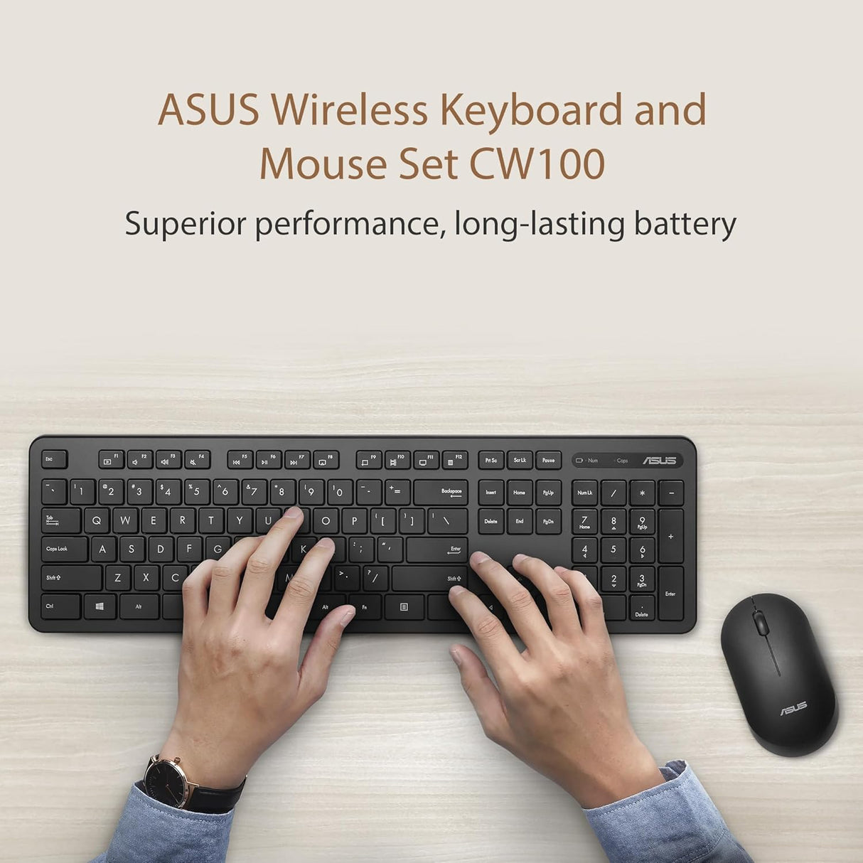 ASUS CW100 Wireless Keyboard and Mouse Combo (Black)