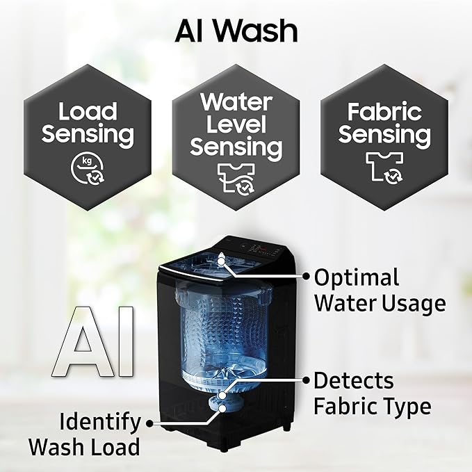 Samsung 8 Kg, 5 Star, AI Wash, AI Energy Mode, Wi-Fi, Ecobubble, AI VRT+, Super Speed, Soft Closing Door, Digital Inverter, Fully-Automatic Top Load Washing Machine (WA80F08S2LTL, Lavender Gray)-OPEN BOX