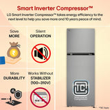 LG 251 L, 1 Star, Frost-Free Smart Inverter Double Door Refrigerator with Smart Mode (GLT2516WWPZ, Shiny Steel, Multi Air Flow Cooling with Max Fresh Zone, 2026 Model)-OPEN BOX