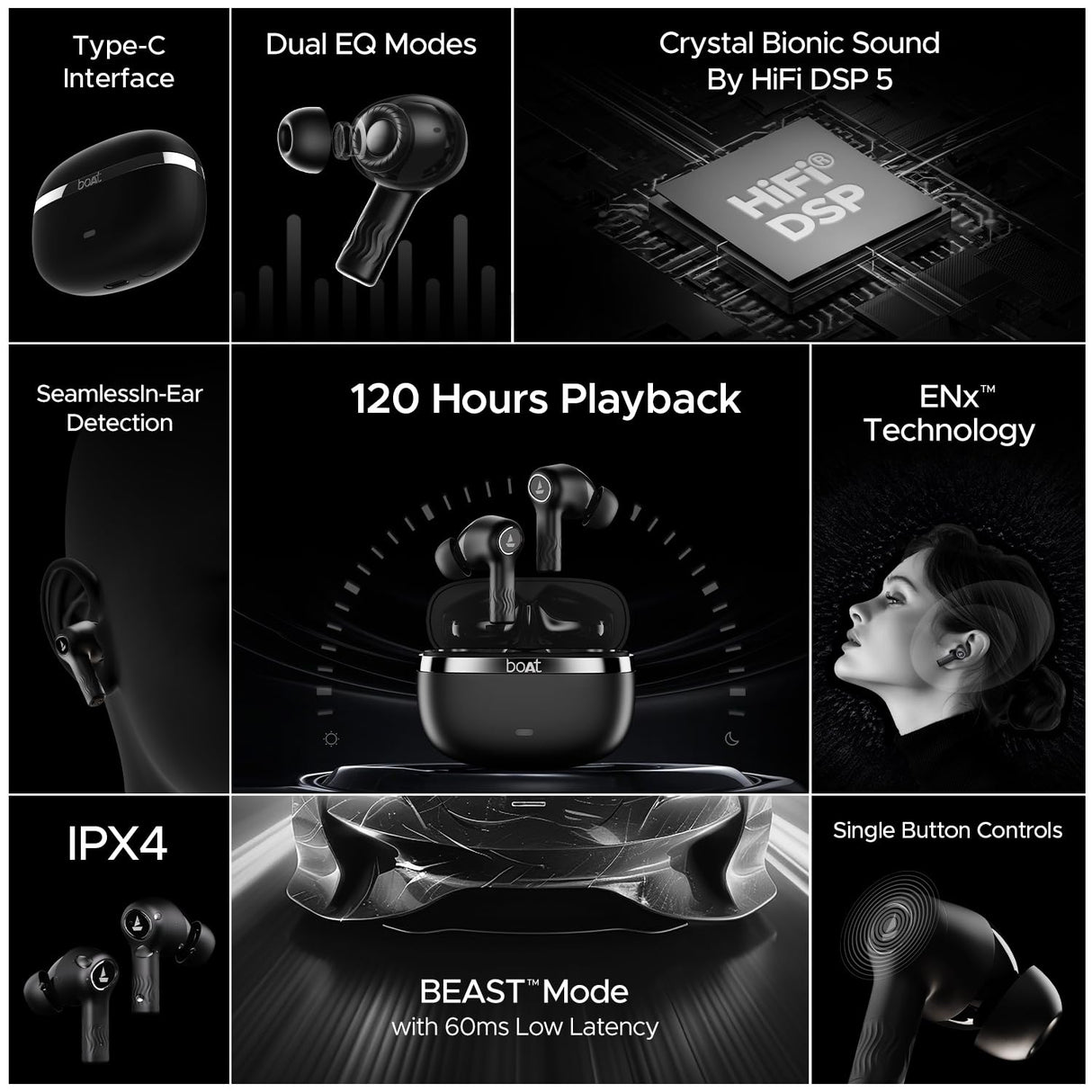 boAt Nirvana ION ANC Pro TWS Earbuds with Active Noise Cancellation (IPX4 Water Resistant, Dual EQ Modes)