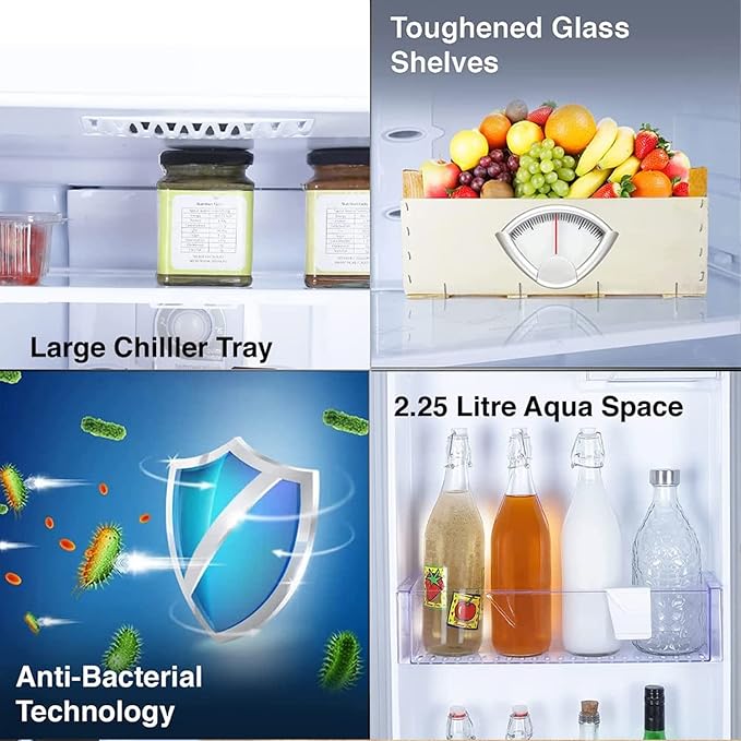 Godrej Eon 260 Litres 2 Star Frost Free Double Door Refrigerator with Uniform Cooling Technology (RT EON 275B 25 HI, Aqua Blue)