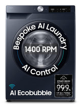Samsung 12 kg, 5star, AI Control, AI Ecobubble, Super Speed, Wi-Fi, Hygiene Steam with Inbuilt Heate