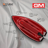 GM G-Cruise 1000 Watt Dry Iron Press with Dual Layer German Technology Non-Stick Coating | Thermostat Control to Easily Iron All Type of Clothes | 360° Swivel Cord - Red-OPEN BOX