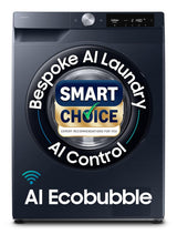Samsung Smart Choice 9 kg, 5 Star, AI Control, AI Ecobubble, Super Speed, Wi-Fi, Hygiene Steam with Inbuilt Heater, Digital Inverter, Fully-Automatic Front Load Washing Machine (WW90DG6U24ASTL, NAVY) - OPN BOX