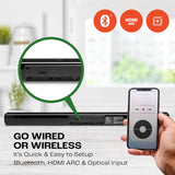 JBL Cinema SB241, Dolby Digital Soundbar with Wired Subwoofer for Extra Deep Bass, 2.1 Channel Home Theatre with Remote, HDMI ARC, Bluetooth & Optical Connectivity (110W) – OPEN BOX