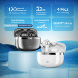 boAt Nirvana Ion ANC TWS Earbuds (Crystal Black) AND (Blazing Comet)
