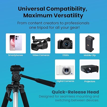 HIFFIN HTR-1200 Tripod for DSLR Camera & Smart Phone