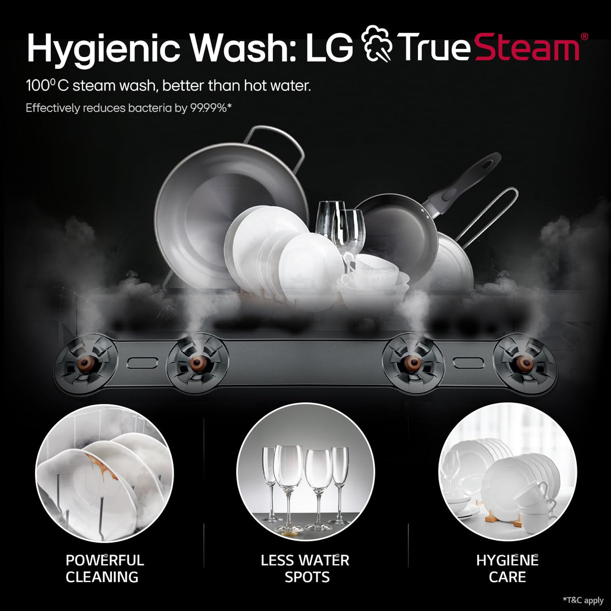 LG 14 Place Settings(fits up to 80 utensils) Inverter Direct Drive, Wi-Fi Free Standing Dishwasher (DFB424FP, Silver, Silent Operation, Tough Stain Removal, Adjustable racks & TrueSteam)-open box