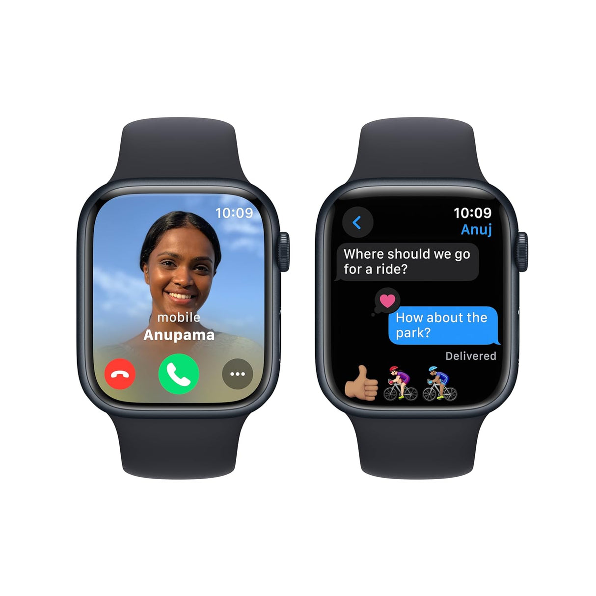 Apple Watch Series 9 GPS (45mm, Midnight Aluminium Case with Midnight Sport Band, M/L)