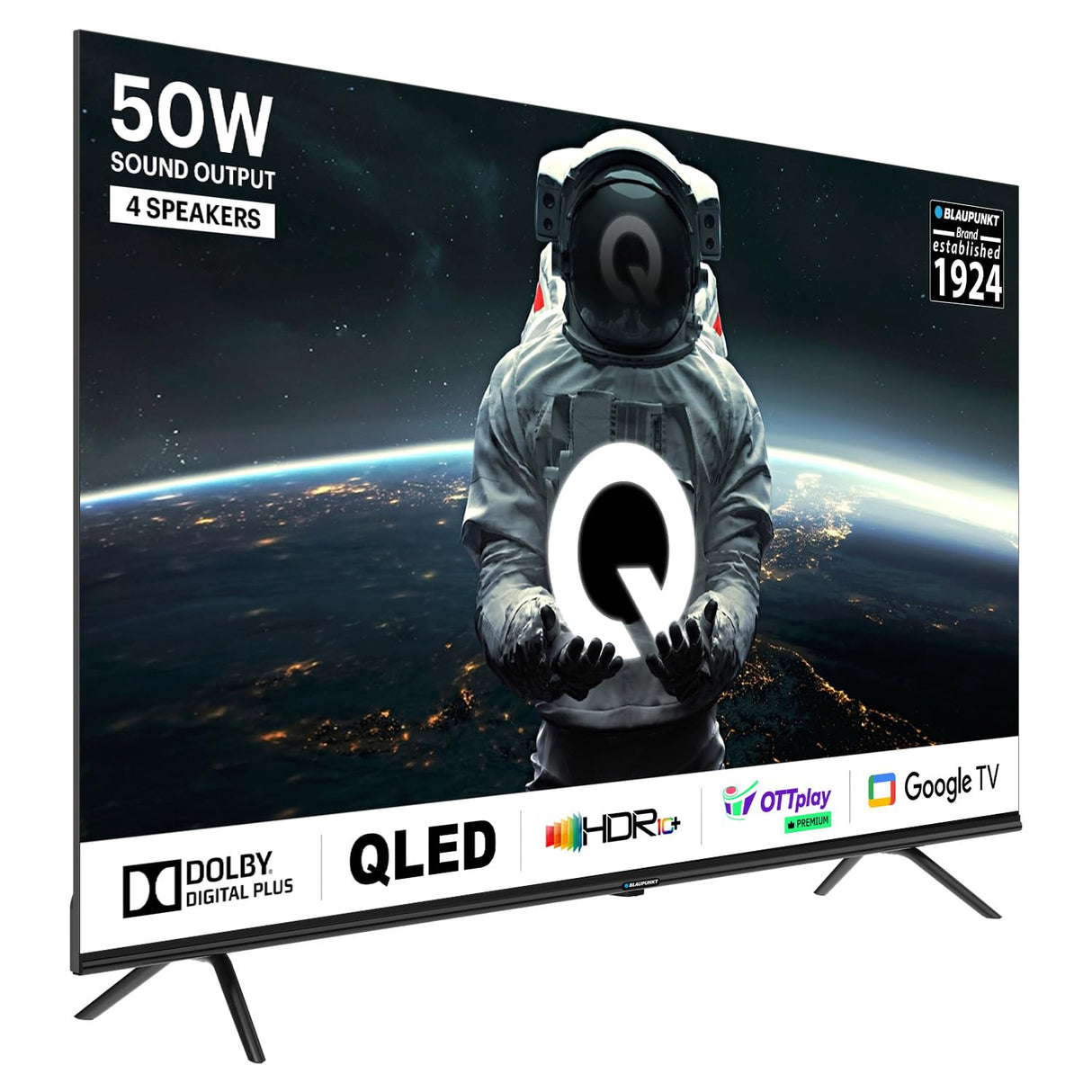 Blaupunkt 108 cm (43 inches) Quantum Dot Series 4K Ultra HD QLED Google TV 43QD7050 (Black)