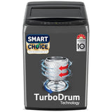 LG 7 Kg 5 Star Smart Inverter Technology Fully Automatic Top Load Washing Machine (T70VBMB1Z, Auto Prewash, Turbodrum, Stainless Steel drum, LED Display, Smart Diagnosis Middle Black)-OPENBOX