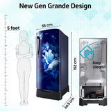 Samsung 223 L, 3 Star, Digital Inverter, Direct-Cool Single Door Refrigerator (RR24H2823UZ/NL, Midnight Blossom Blue, Base Stand Drawer, Single Touch Defrost, 2026 Model)-OPEN BOX