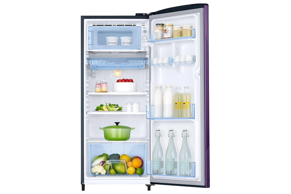 Samsung 183 L, 3 Star, Digital Inverter, Direct-Cool Single Door Refrigerator (RR20H1723WB/HL, Wild Lily Blue, Single Touch Defrost, 2026 Model)-OPEN BOX