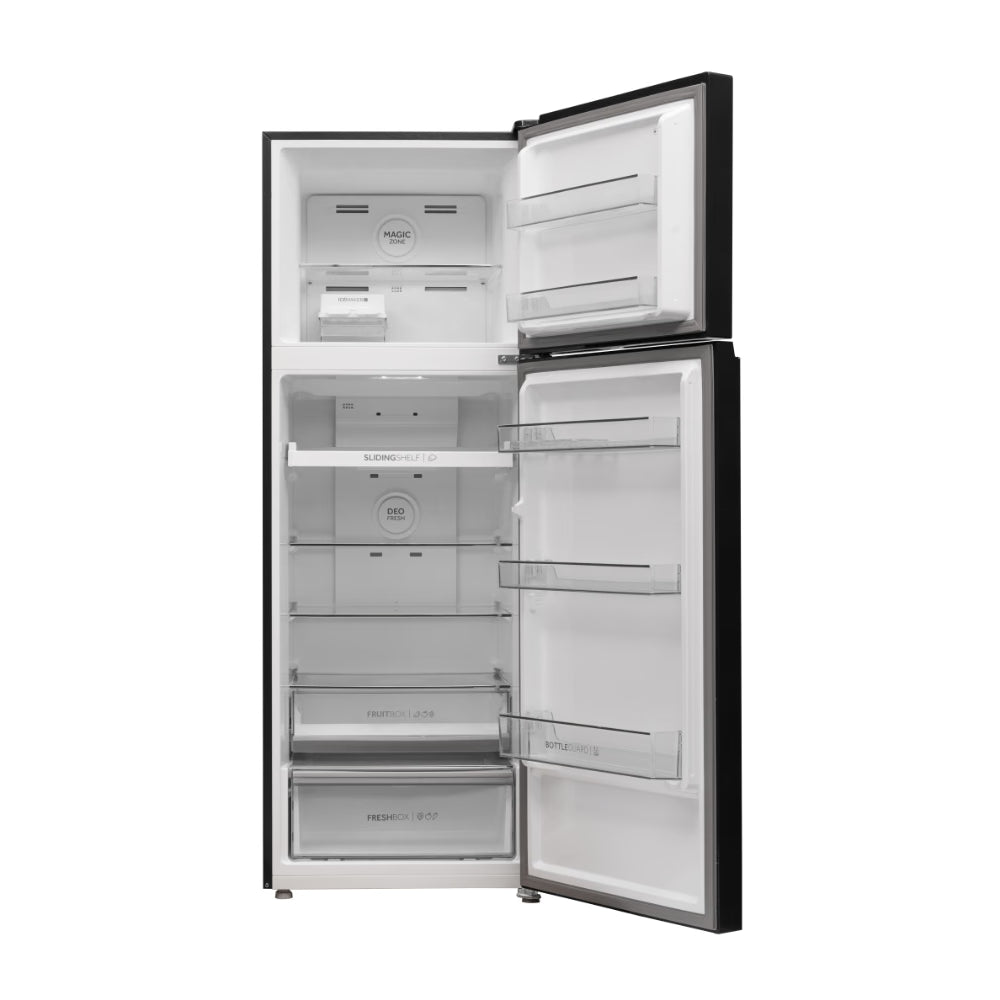 Haier 358 L 2 Star Double Door Refrigerator (HRF-4082PLKGA-P, Black Glass) - OPEN BOX