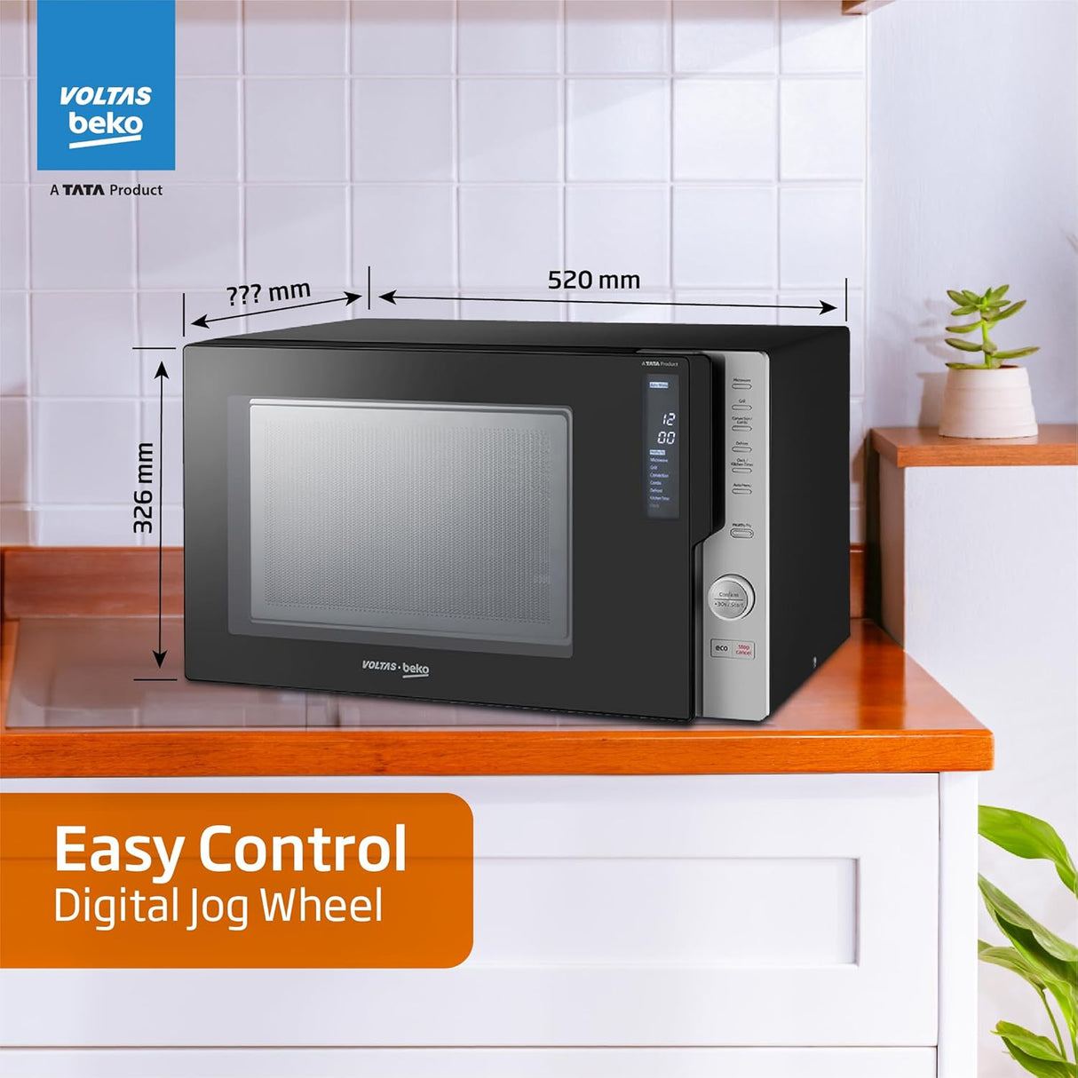 Voltas Beko 28 L Convection Microwave Oven, 5 power levels (MC28BD, Black) - OPEN BOX