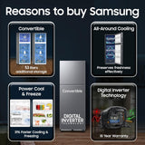 Samsung 236 L, 3 Star, Convertible, Digital Inverter Frost Free Double Door Refrigerator (RT40H28U3THL, Silver, Refined Inox, 2026 Model)-OPEN BOX