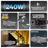 Honeywell New Launched Aviator Hi-Fi Speaker, 240W, 1MBPS+ Audio codec, TypeC & Lightning Dongle, Ambient Light, Deep Bass, Bluetooth V5.3-30m, 5 Amplification Channel, 3 Independent Sound Cavities-OPEN BOX