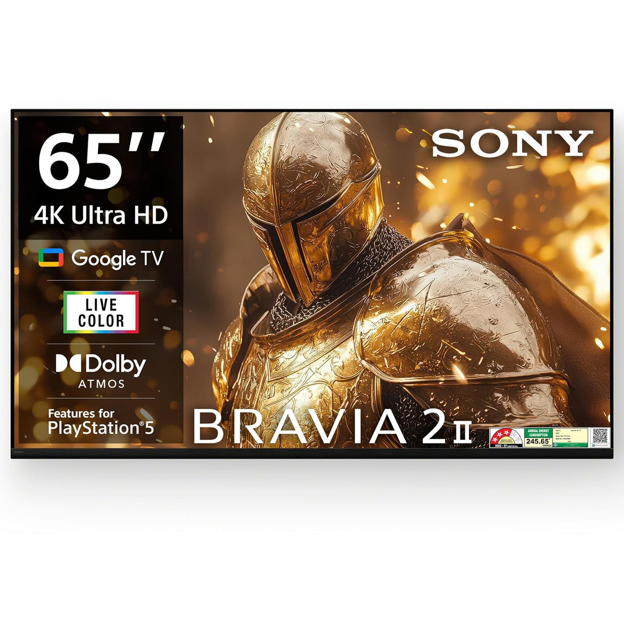 Sony 164 cm (65 inches) BRAVIA 2M2 Series 4K Ultra HD Smart LED Google TV K-65S25BM2-OPEN BOX