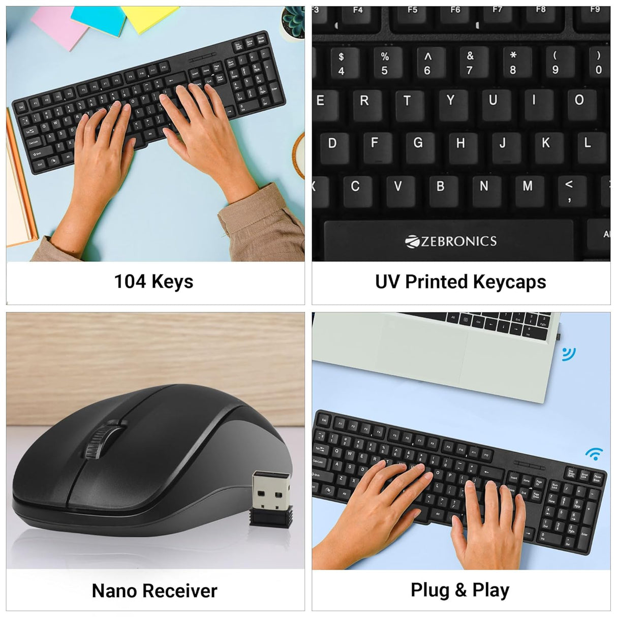 Zebronics Zeb-Companion 107 Wireless Keyboard and Mouse Combo