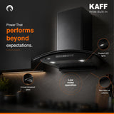 KAFF 60 cm 1400 m³/hr Curved BLDC Filterless Dry Heat Auto Clean Kitchen Chimney | Powerful Suction | Touch & Gesture Control | Low Noise | 2 Yr Product & 12 Yr Motor Warranty | Black | KEC 60A-DC-open box