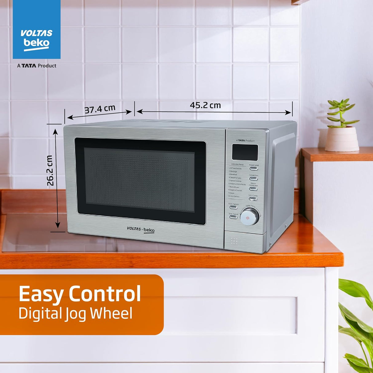 Voltas Beko 20 L Convection Microwave Oven, 10 power levels (MC20SD, Silver) - OPEN BOX