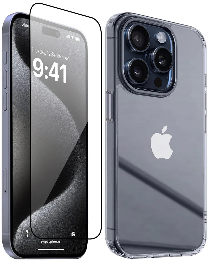 Vaku Luxos 2IN1 Defense Combo Kit for iPhone 15 (Clear)