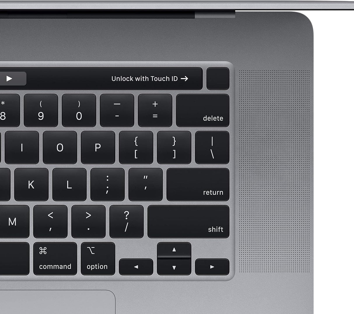 Apple MacBook Pro A1990 (2019) Intel Core i7 (9th Gen) with a base clock speed of 2.6 GHz, turbo boost up to 4.5 GHz