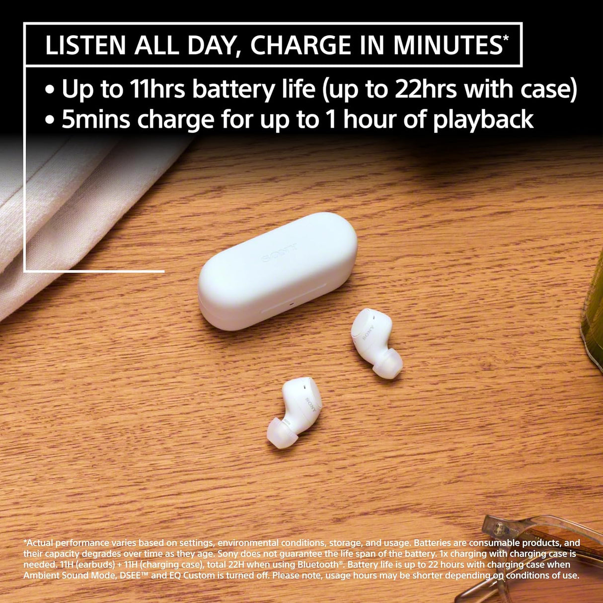 Sony WF-C510 Wireless Bluetooth Earbuds with Mic, TWS, in Ear, Ambient Sound Mode, Small and Comfortable, IPX4, Quick Charge, Multipoint Connectivity, Customized EQ, Up to 22 Hours Battery- Black (OPENBOX)