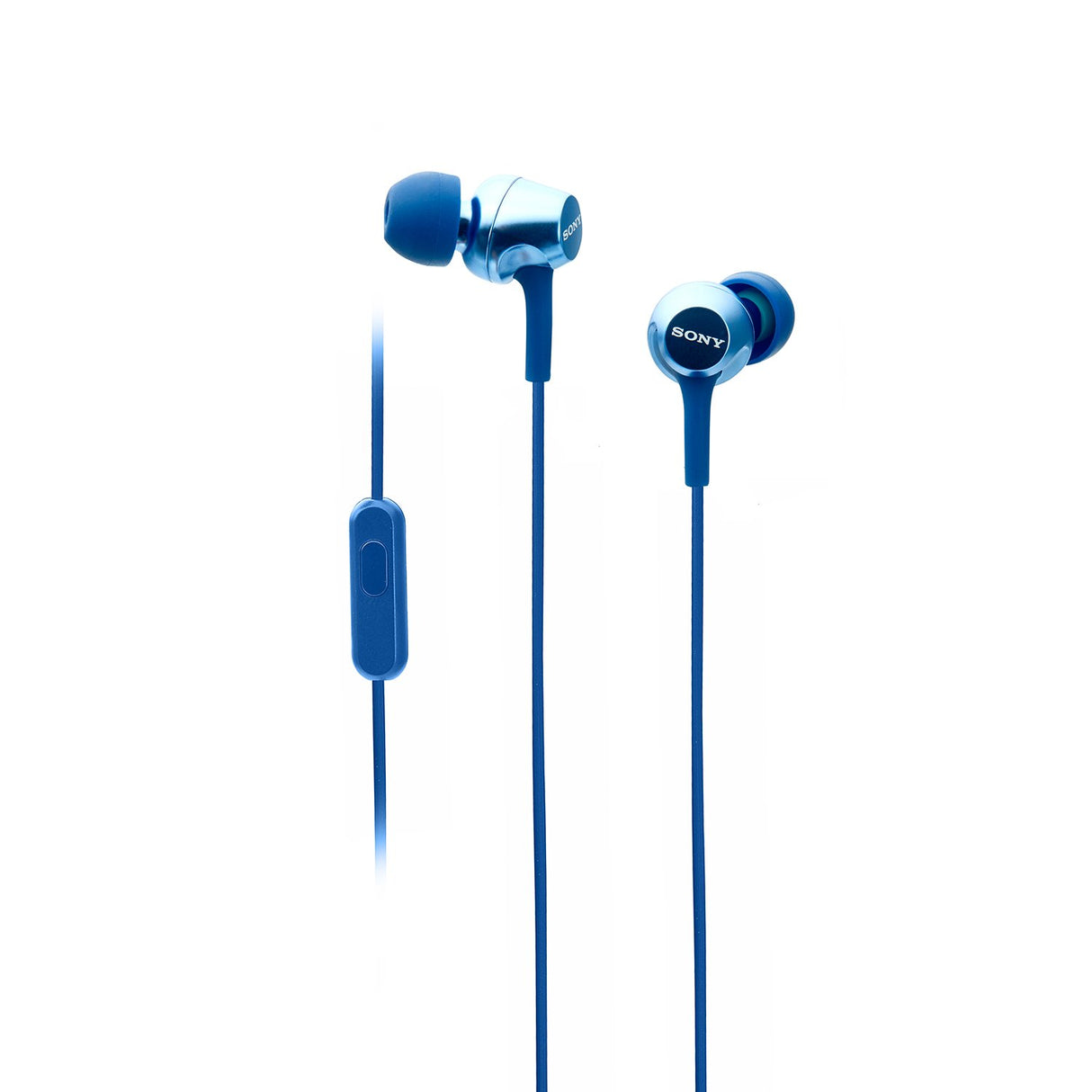 Sony MDR-EX255AP in-Ear Wired Earphones with Mic for Calls, Sound, Comfortable Fit, 12mm Driver- Blue-open box