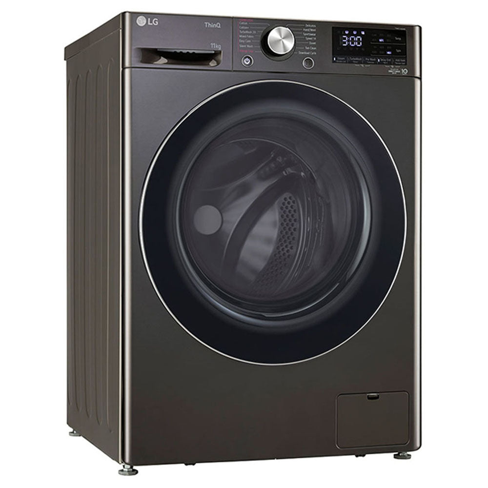 LG 11 kg 5 Star Inverter Fully Automatic Front Load Washing Machine (FHP1411Z9B.ABLQEIL, Steam Wash Technology, Black)