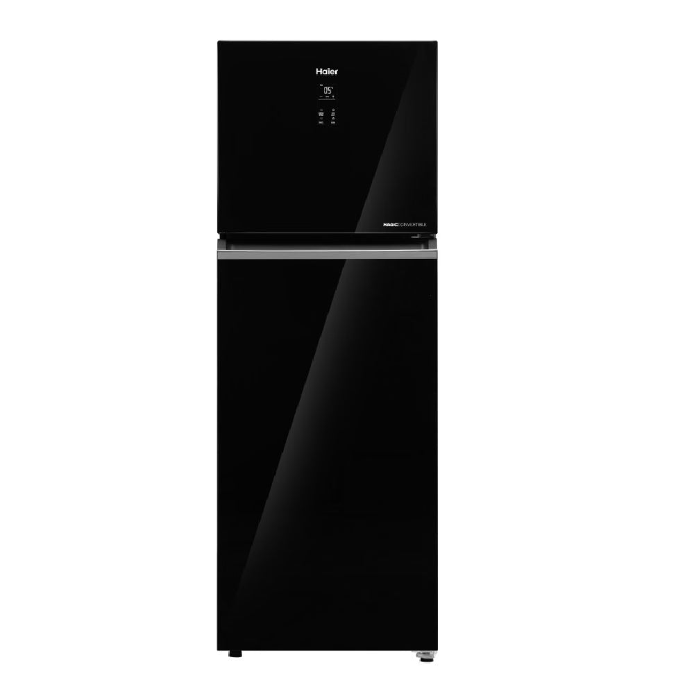 Haier 358 L 2 Star Double Door Refrigerator (HRF-4082PLKGA-P, Black Glass) - OPEN BOX