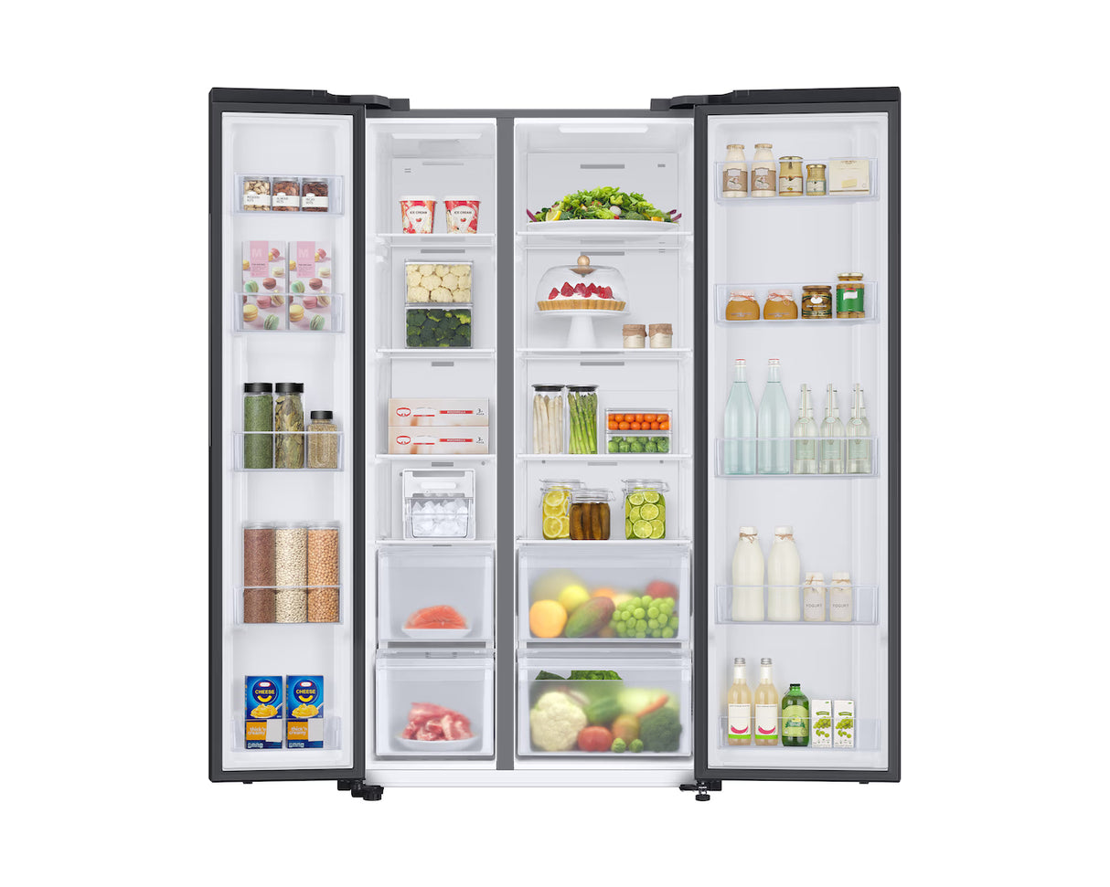 Samsung RS76CG8103B1HL 653L 3 Star Inverter Side-by-Side Refrigerator | Twin Cooling Plus | Wi-Fi Enabled with SmartThings | Black-OPEN BOX