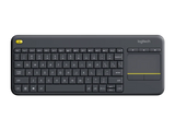 Logitech K400 Plus Wireless Touch TV Keyboard with Easy Media Control and Built-in Touchpad, HTPC Keyboard for PC-Connected TV, Windows, Android, Chrome OS, Laptop, Tablet - Black