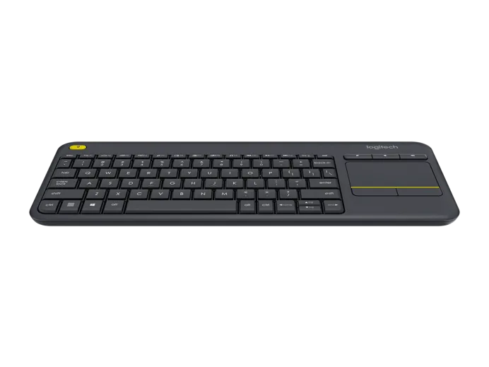 Logitech K400 Plus Wireless Touch TV Keyboard with Easy Media Control and Built-in Touchpad, HTPC Keyboard for PC-Connected TV, Windows, Android, Chrome OS, Laptop, Tablet - Black