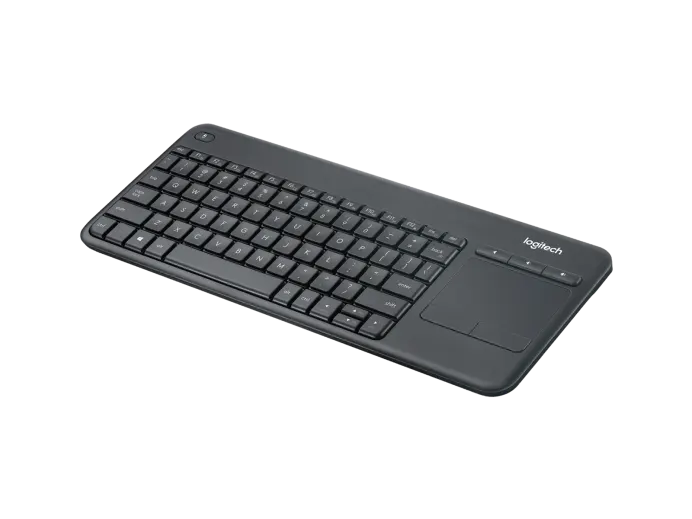 Logitech K400 Plus Wireless Touch TV Keyboard with Easy Media Control and Built-in Touchpad, HTPC Keyboard for PC-Connected TV, Windows, Android, Chrome OS, Laptop, Tablet - Black