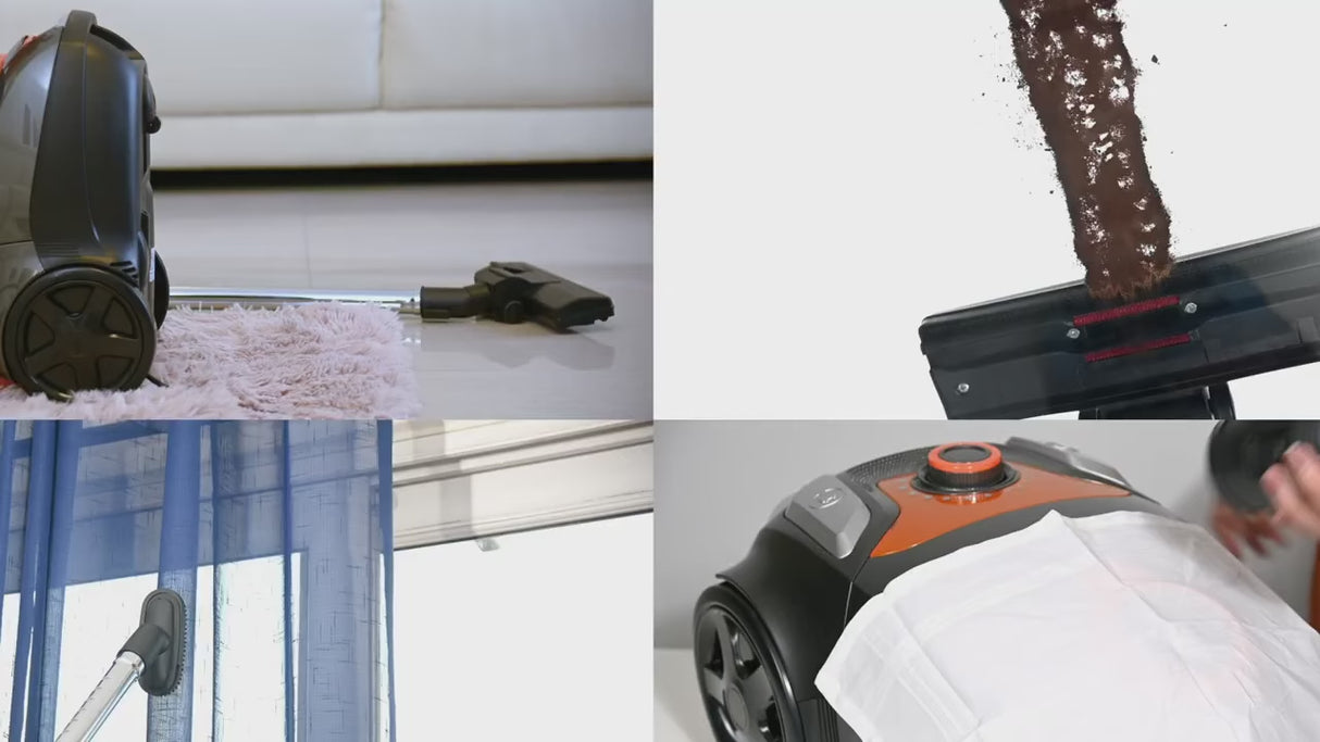 EUREKA FORBES Stellar 1600W Dry Vacuum Cleaner with Suction & Blower Function (LED Vario Power, Orange & Black)